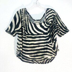 Denim & Supply RALPH LAUREN Zebra Print Stretch Jersey Cropped Top Size Small
